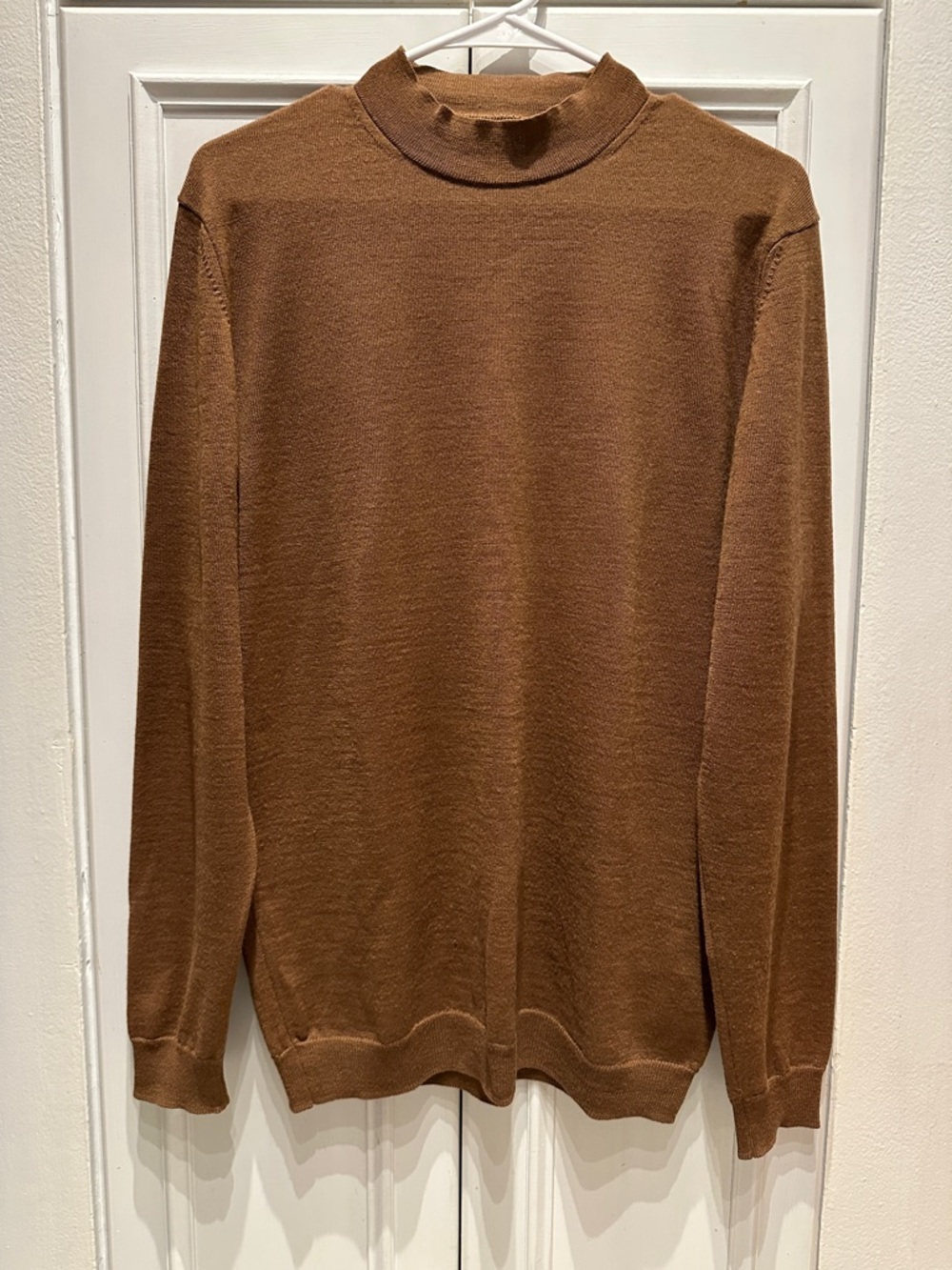 Zara Brown Wool Mockneck Sweater Mens Large